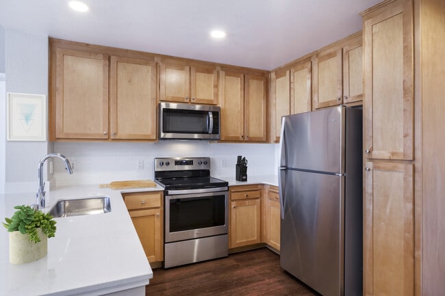 Renovated Package II Kitchen with stainless steel appliances and hard surface flooring