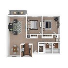 2 Bedroom, 2 Bath, 1062 sq. ft.
