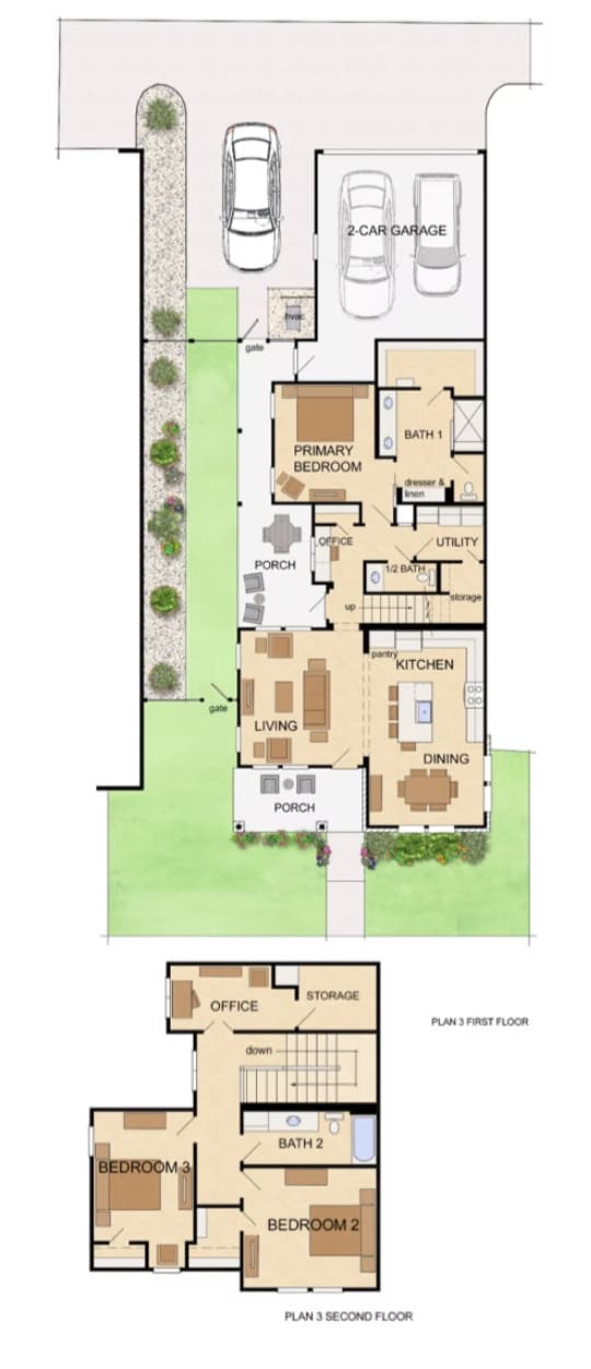 Residence Three Floor Plan - The Residences at Cardinal Woods
