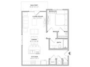 Plano de planta de la unidad Tribute Verdae 1B