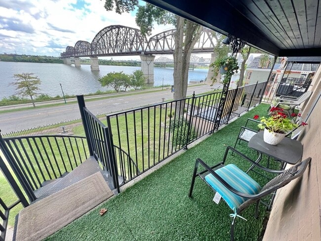 Balcony w/ Full River View - 212 Riverside Dr Rental