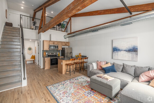 1BR, 1BA W/ Loft - 773SF - Living Room - Trent Manayunk