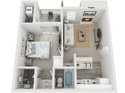 One Bedroom One Bathroom, 500 sqft, Stackable Washer/Dryer Connections, Fireplace in selected units