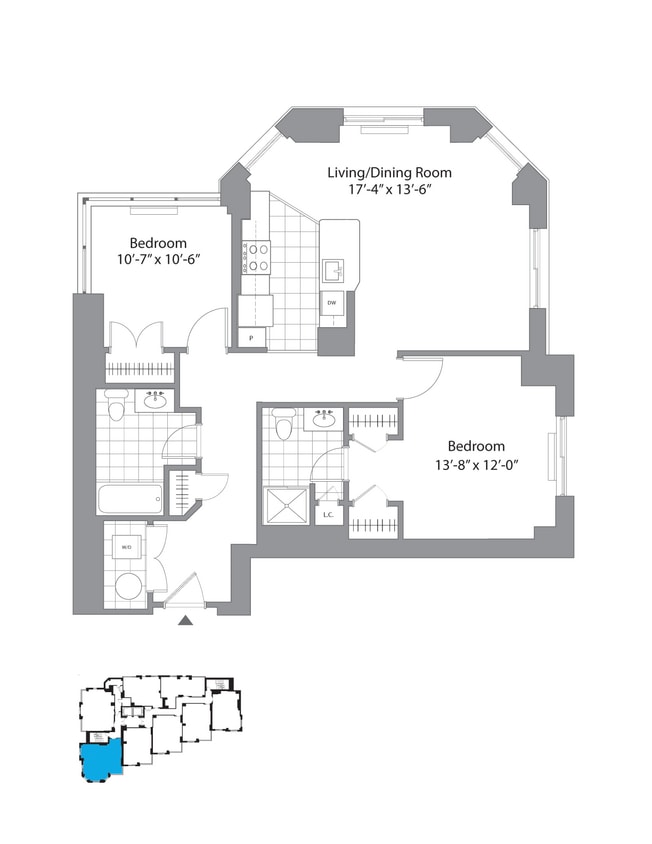 Floor Plan - B1R - Renovated