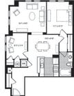 1K floor plan The Clarendon