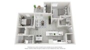 A photo of our 2x2 floor plan, The Indigo.