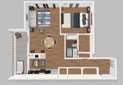 1 BD, 1 BA - 837 SF