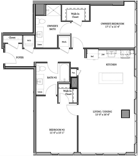 2 Bedroom H - 2 BR E