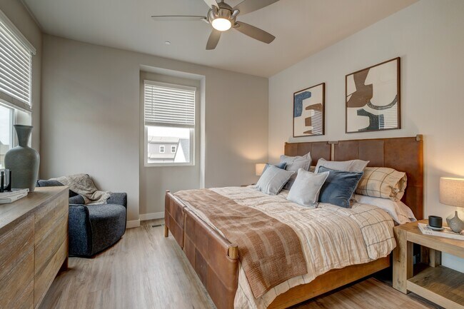 Ceiling fan in primary bedroom