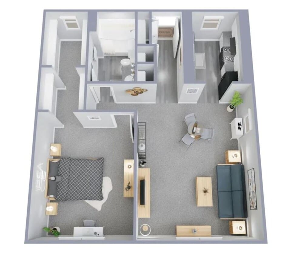 Floor Plan - 1x1 A   Upgrade