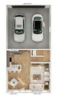 Explore this contemporary apartment layout with ample parking and a stylish living space.