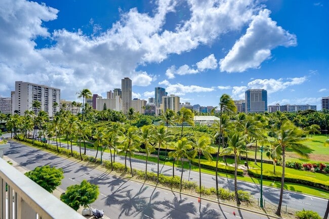 5 Floor Deck view of Fort DeRussey - 1920 Ala Moana Blvd Unit Inn on The Park Condo