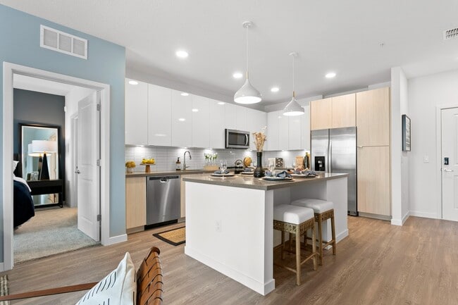 Welcoming Kitchen View with Kitchen Island