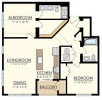 2 Bedroom / 2 Bath / 1025 Sq.Ft.
