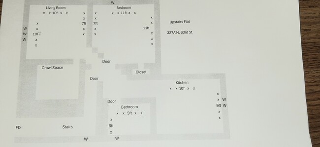 Floor Plan - 327 N 63rd St Unit Tiny Upper Flat