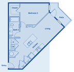 The Newport: 1BR 1BA