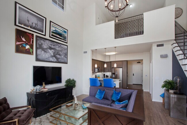 Living room with hard surface flooring