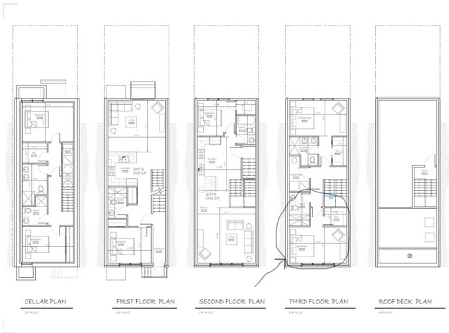 Floor Plans for Units A and B - 2436 W Thompson St Unit B
