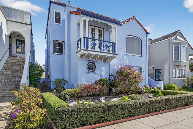 Street view of front and side of home - 60 Goleta Ave