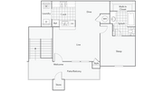 1BR x 1BA with Washer/Dryer Floorplan