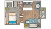 Carmichael | 1-Bedroom Floorplan