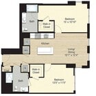 Nivel 54.0, 2 habitaciones, 2 baños