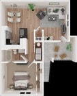 1.0 Beds - 1.0 Baths