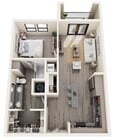One Bedroom - 732 Sq Ft Floor plan - Mesquite Trails at Brooks