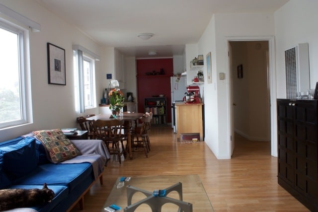 View from Living Room to Dining Area/Kitchen - 110 Brooks Ave Unit 4