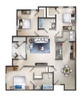 3 bedroom with patio