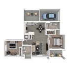 2B Townhouse w/garage 1081SF