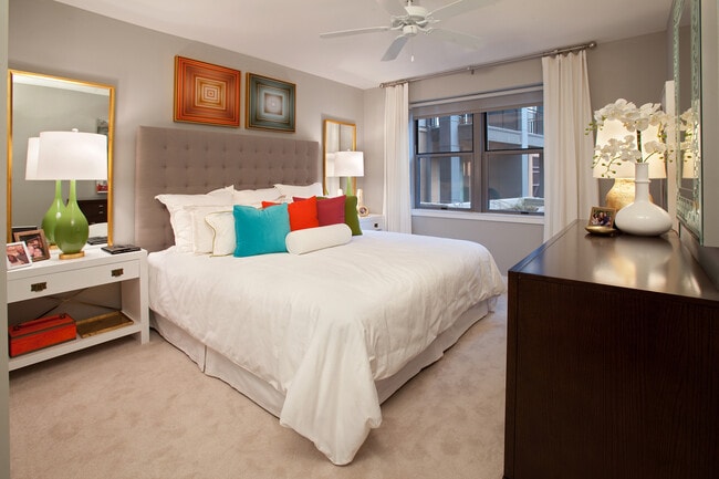 Spacious, carpeted bedroom
