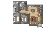 2 Bedroom/2 Bath 1200 SQFT