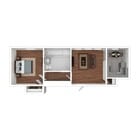 3D Furnished Rendering of 1-Bedroom Floor Plan