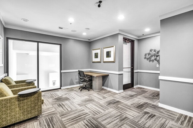 A work spacewith a desk at Markethaus 3700 in Plano Texas