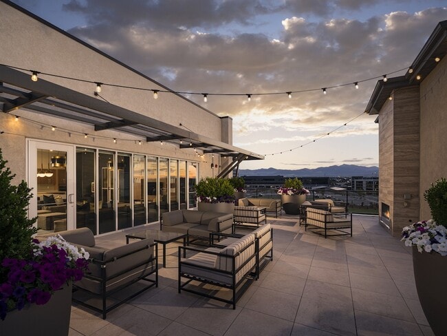 Outdoor Fireplace on the Roof - Parc View Apartments & Townhomes