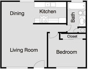 1BR/1BA Upstairs