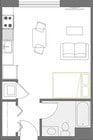 Studio Penthouse 419 sf