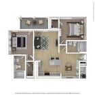 Two bedroom apartment in Pflugerville, Texas.