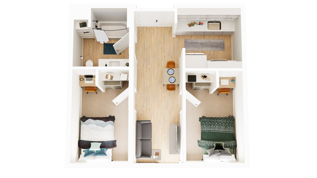 2x1 C - 2 Bedroom C