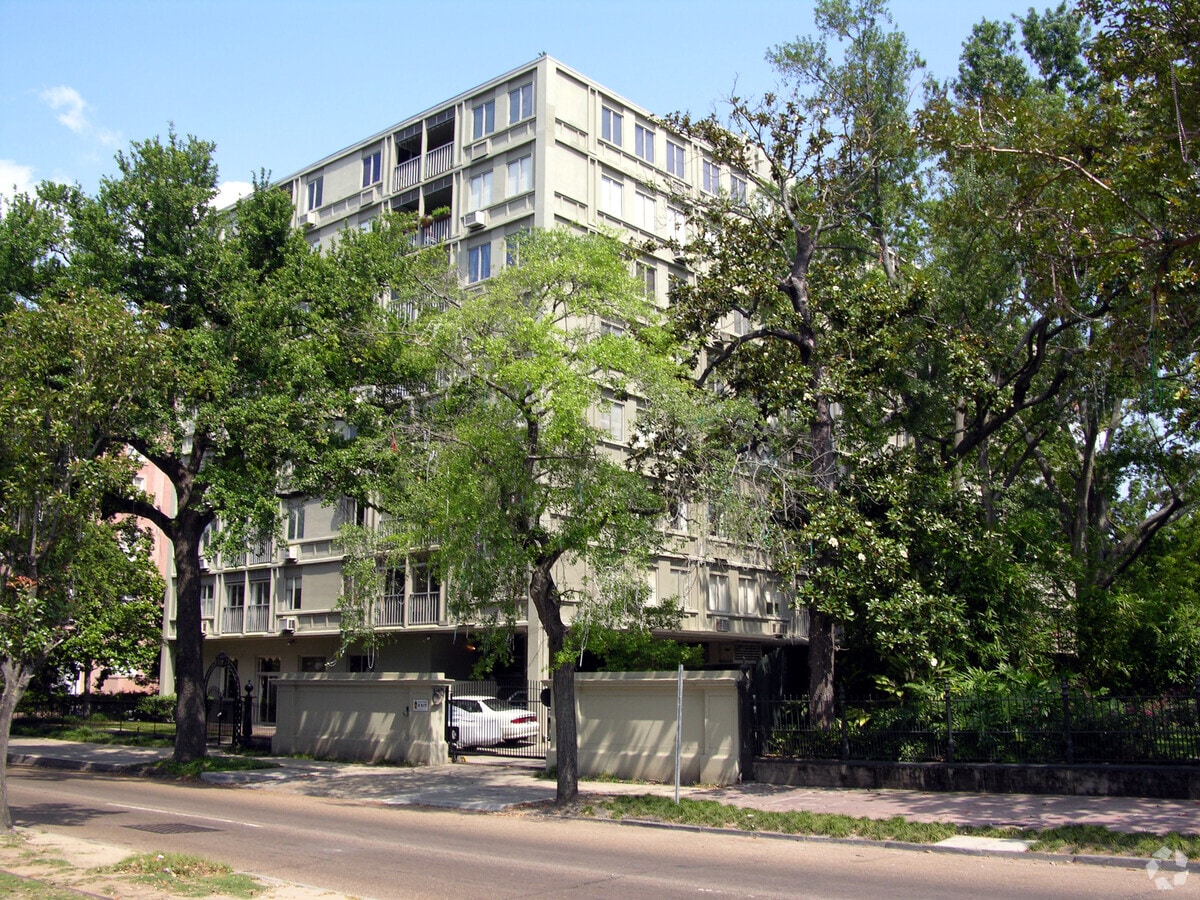 From the west across St. Charles Avenue - Andrew Jackson Condominiums
