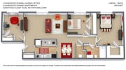 3BR - 950 SQ FT