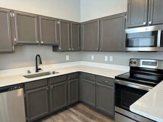 Countertop Bar & Kitchen Area One Bedroom Floorplan "F"