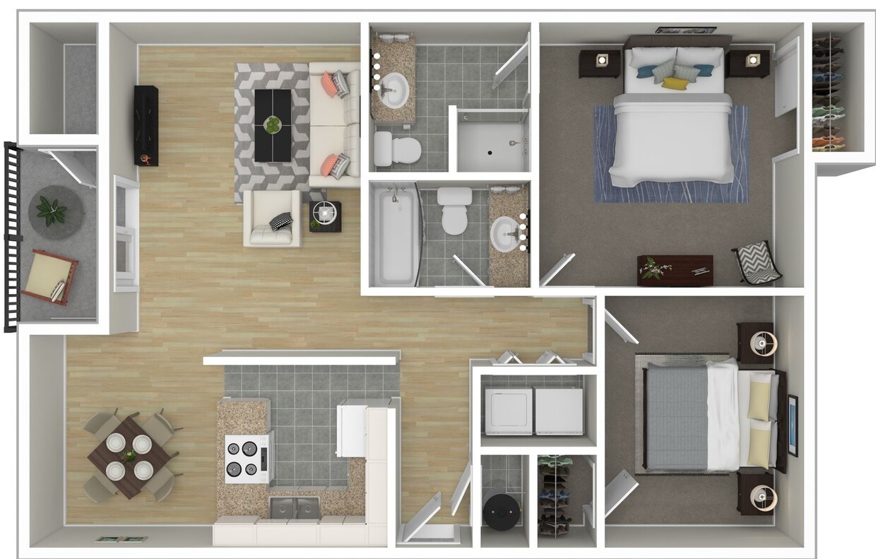 Floor Plan - 2 Bedroom / 2 Bath