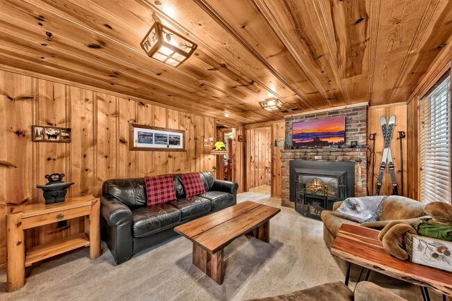 Living Room with Gas Fireplace and TV - 1139 Craig Ave House