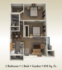 2BR/1BA