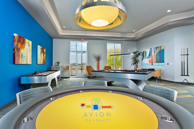 Game room with billiards and shuffle board
