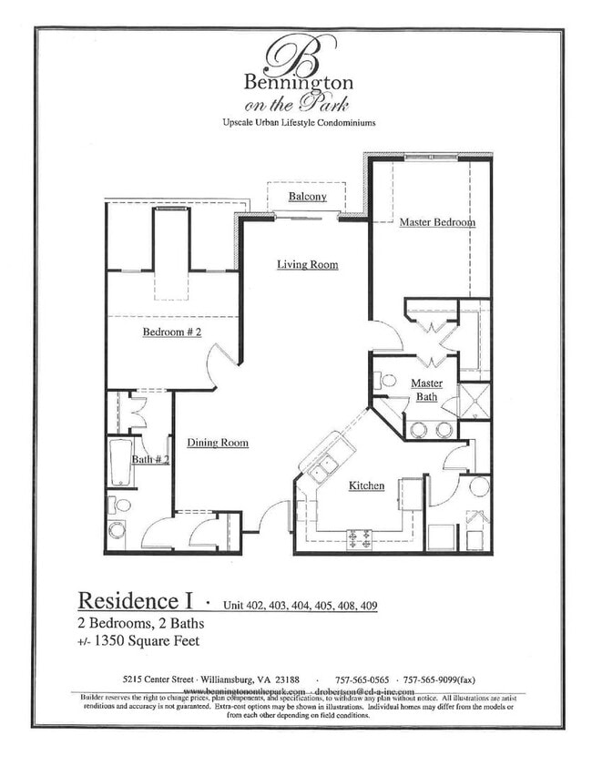 Photo - 2 bedroom/ 2 bathroom. Bennington on the Park Unit 405