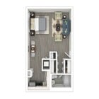 Studio D - 385 sq ft, with large living area