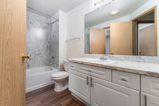 Stylish bathrooms with updated finishes.